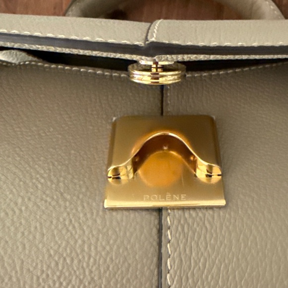 NWT Polene Mokki Mini EDITION TAUPE Gray Small Satchel Handbag Crossbody Purse - Picture 5 of 12